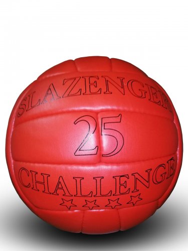 SLAZENGER 25 CHALLENGE MATCH BALL | RED CLASSIC LEATHER SOCCER BALL | WC 1966