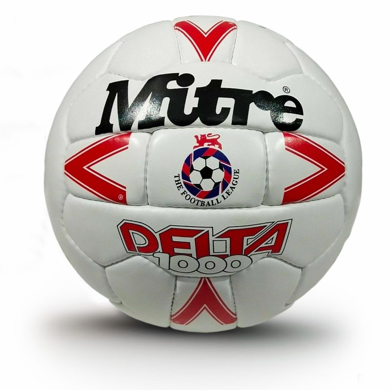 Red Mitre Delta 1000 Official Match Ball | Original Leather | OMB Soccer England