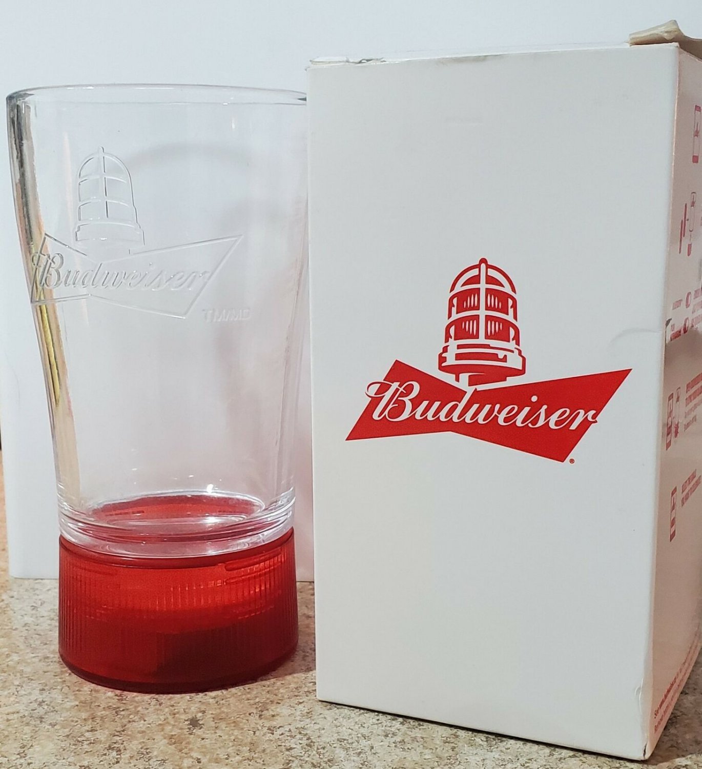 Budweiser NHL Hockey Red Light Beer Glass Sync Bluetooth New In Box