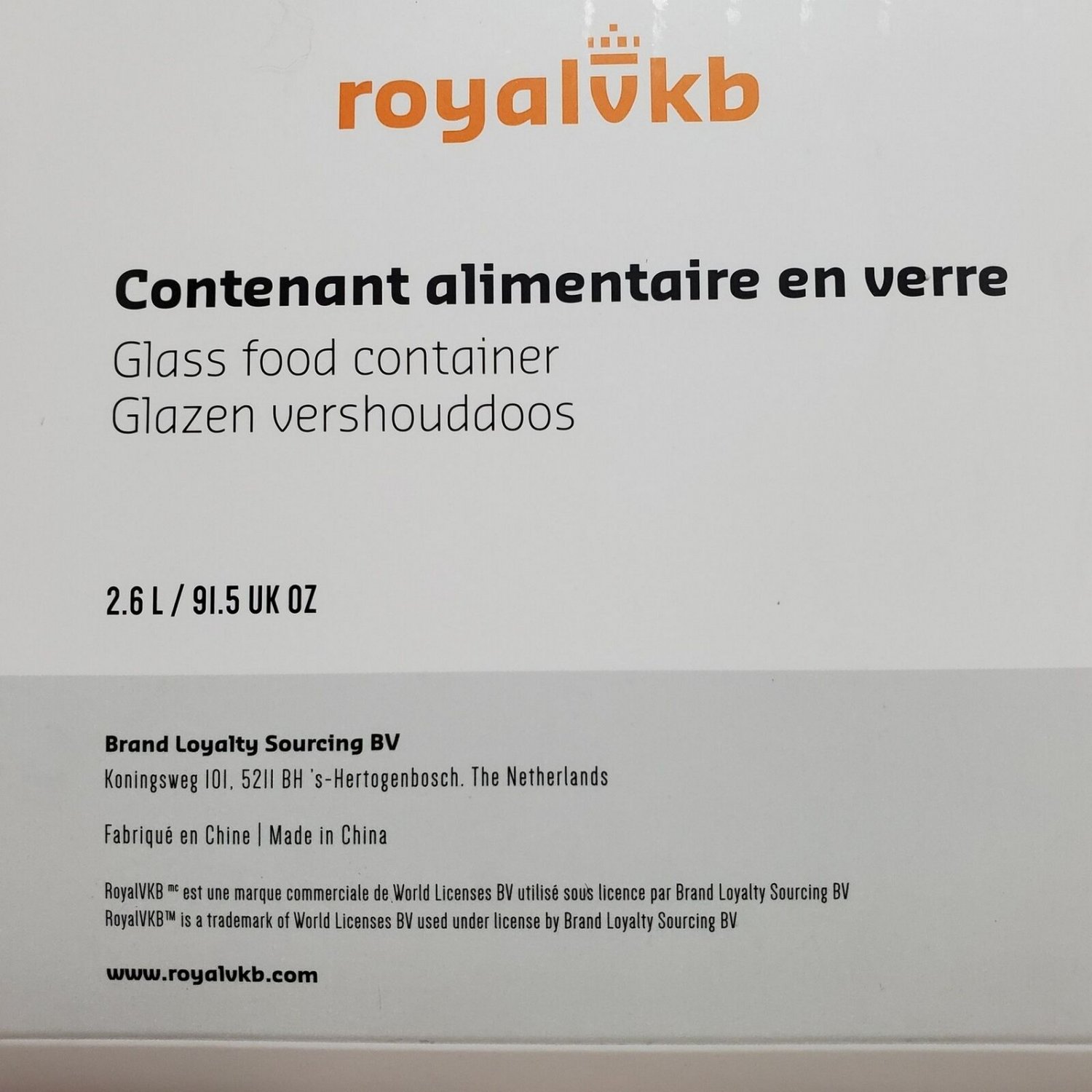 ROYALVKB Royal VKB 2.6 L 2.7 Qt Glass Food Storage Container Date Dial Lid NEW