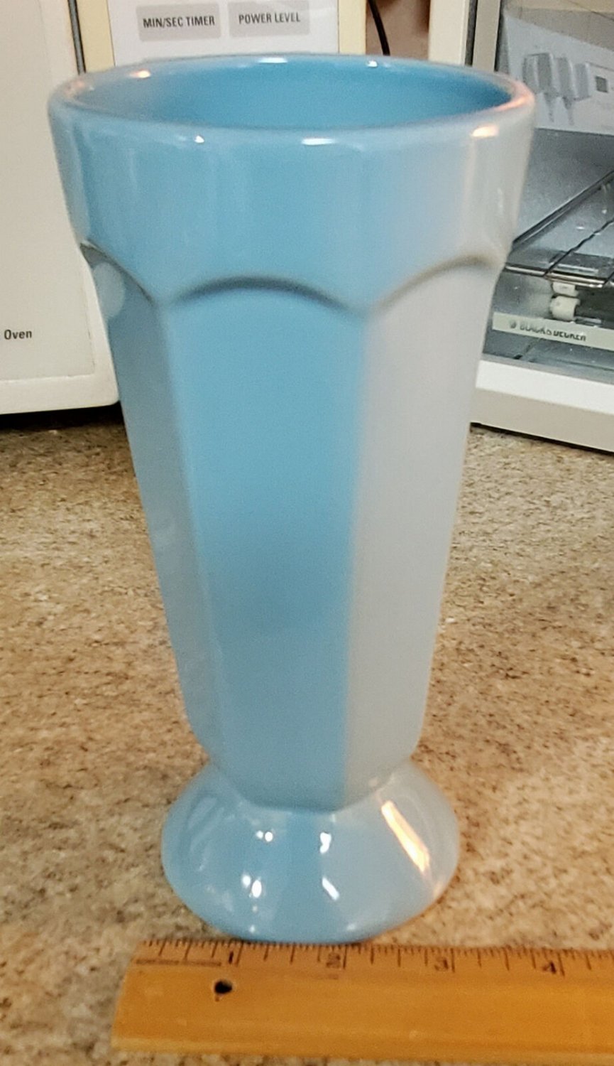 Tall Footed Blue Ceramic Soda Ice Cream Sundae Float Dessert Dishes