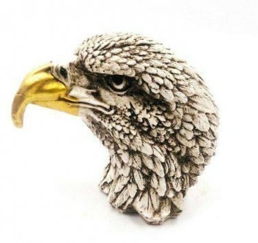 Handmade Eagle Bird Head Statue Bust Sculpture Figurine Carved Home Decor Gift