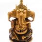 Handmade Wooden Lord Ganesha Three Head Idol Statue Sculpture Home Decor Gift