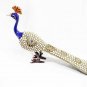 Handmade Metal Painting Stone Peacock Statue Home Decor Gift Figurine Sculpture