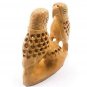 Wooden Hand Carved Undercut Parrot Pair Statue Sculpture Art Home Decor Figurine