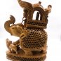 Wooden Hand Carved Ambabari Palanquin Elephant Statue Beautiful Sculpture Art