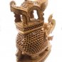 Wooden Hand Carved Ambabari Palanquin Elephant Statue Beautiful Sculpture Art