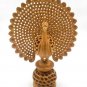 Wooden Hand Carved Undercut Peacock Sculpture Home Decor Figurine Art Craft Feng