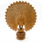 Wooden Hand Carved Undercut Peacock Sculpture Home Decor Figurine Art Craft Feng