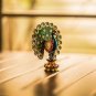 Handmade Wooden Carved Painting Peacock Statue Home Decor Figurine Gift Feng