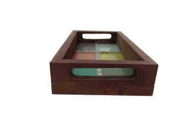 Handmade Serving Wooden Stone Work Tray Statue Home Decor kitchen Utility Gift