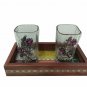 Handmade Serving Wooden Stone Work Tray Statue Home Decor kitchen Utility Gift