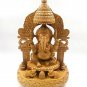 Wooden Hand Carved God Ganesha Idol Sculpture Art Craft Figurine Home Decor Feng