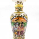 Hand Painted Marble Flower Vase Pot Gold Floral Painting Home Decor Gift Art