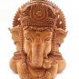 Wooden Hand Carved Hindu God Ganesha Bust Sculpture Statue Art Craft Home Decor