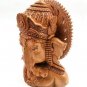 Wooden Hand Carved Hindu God Ganesha Bust Sculpture Statue Art Craft Home Decor