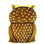 Wooden Hand Carved Owl Statue Gold Painting Sculpture Art Craft Home Decor Feng
