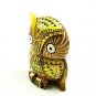 Wooden Hand Carved Owl Statue Gold Painting Sculpture Art Craft Home Decor Feng