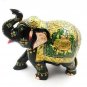 Handmade Wooden Carved Elephant Up Trunk Statue Meenakari Painting Home Decor
