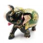 Handmade Wooden Carved Elephant Up Trunk Statue Meenakari Painting Home Decor