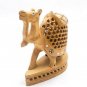 Wooden Hand Carved Camel Undercut Jaali Statue Sculpture Vintage Art Home Decor