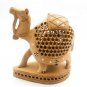 Wooden Hand Carved Camel Undercut Jaali Statue Sculpture Vintage Art Home Decor