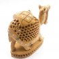 Wooden Hand Carved Camel Undercut Jaali Statue Sculpture Vintage Art Home Decor