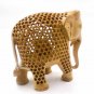 Wooden Handmade Carved Elephant Undercut Statue Sculpture Art Craft Home Decor