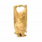 Handmade Wooden Happy Man Laughing Buddha Idol Statue Home Decorative Gift