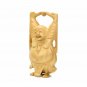 Handmade Wooden Happy Man Laughing Buddha Idol Statue Home Decorative Gift