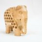 Handmade Undercut Wooden Carved Indian Elephant  Idol Statue Home Decorative