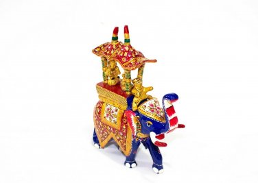 Indian Handmade Solid Metal Elephant King Statue Idol Statue Home Decor Gift