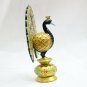 Handmade Wooden Carved Peacock Statue Painting Sculpture Art Home Decor Gift