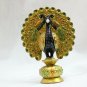 Handmade Wooden Carved Peacock Statue Painting Sculpture Art Home Decor Gift