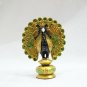 Handmade Wooden Carved Peacock Statue Painting Sculpture Art Home Decor Gift
