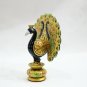 Handmade Wooden Carved Peacock Statue Painting Sculpture Art Home Decor Gift
