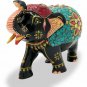 Handmade solid Wooden Stone Painting Elephant Idol Statue Home Decorative Gift