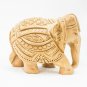 Handmade Solid Wooden Carved Indian Elephant Idol Statue Home Decorative Gift