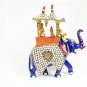 Handmade King 8" Metal painting Indian Elephant Statue Idol Home Decorative Gift