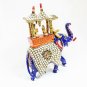 Handmade King 8" Metal painting Indian Elephant Statue Idol Home Decorative Gift