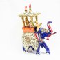 Handmade King 8" Metal painting Indian Elephant Statue Idol Home Decorative Gift