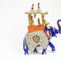 Handmade King 8" Metal painting Indian Elephant Statue Idol Home Decorative Gift