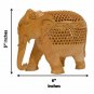 Handmade wooden carved elephant figurine undercut home decor feng shui statue