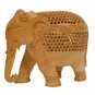 Handmade wooden carved elephant figurine undercut home decor feng shui statue