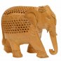 Handmade wooden carved elephant figurine undercut home decor feng shui statue