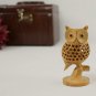 Indian Handmade Wooden Undercut Tree Owl Idol Statue Home Decorative Gift