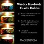 Wooden Candle Holder Tea light Set Home Decor Christmas handmade Gift Reusable
