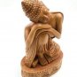 Wooden Hand Carved God Buddha Thinking Sculpture Statue Vintage Art Home Decor