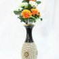 Indian Handmade Solid Flower Vase Stone Work Statue Home Table Office Decor