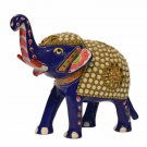 Handmade Metal Elephant Stone work Statue Home Decorative Table Office Gift